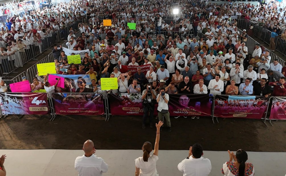 Presidenta Claudia Sheinbaum Pardo en Tabasco durante su gira por los estados (20/09/2025). Foto: X (@Claudiashein)
