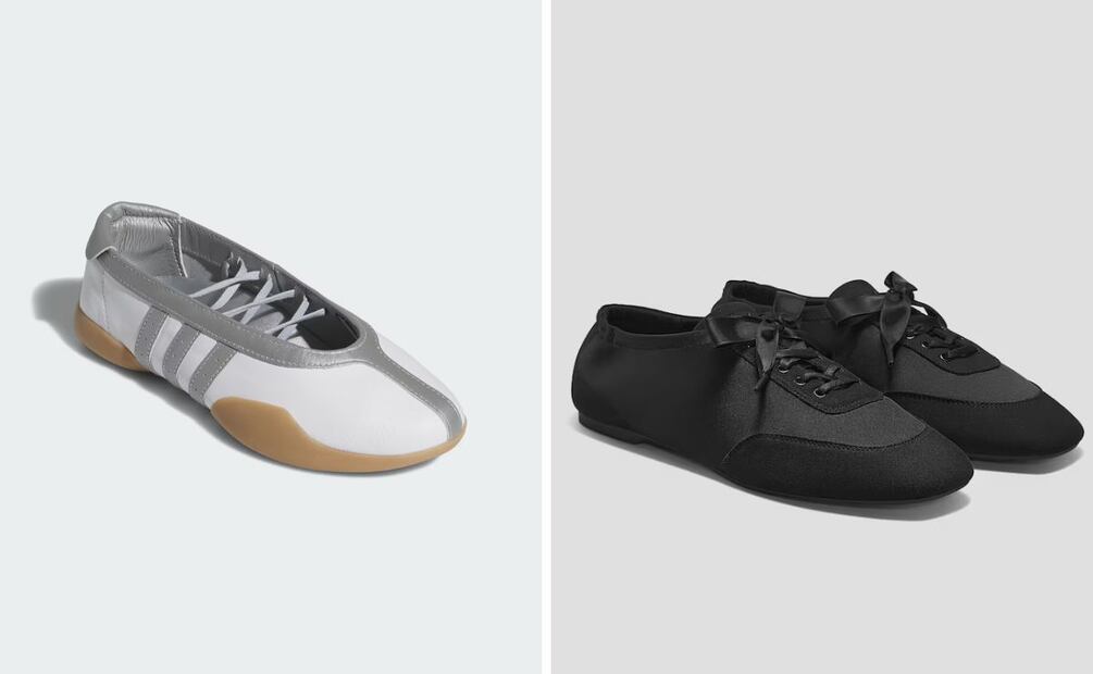 Modelo de sneakerinas de Adidas y zapatos de Vivaia que lució Bella Hadid. Foto: Especial