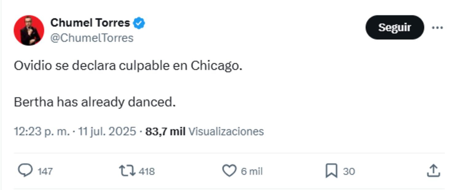 Chumel Torres reaccionó a la declaración de Ovidio Guzmán en EU. Foto: Captura de pantalla