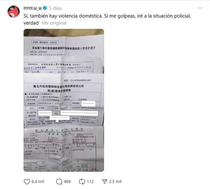 La influencer compartió en redes sociales fotografías de la denuncia que habría levantado en contra de su ex pareja. Foto: Captura de pantalla