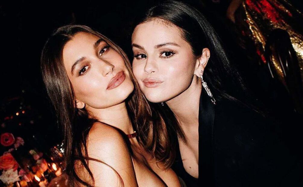 Selena Gómez y Hailey Bieber. Fuente: Instagram @nowthisnews