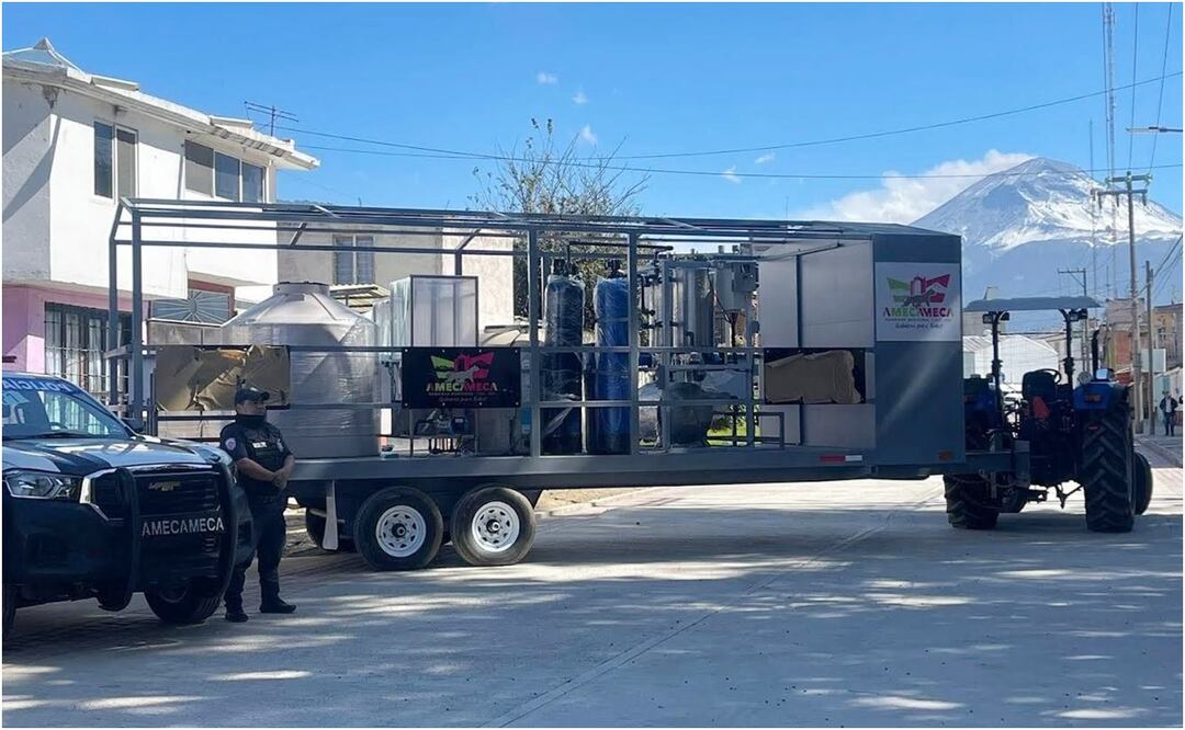 Purificadora de agua móvil en Amecameca. Foto: Especial