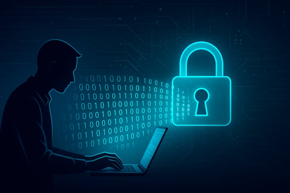 “Flujo de datos hacia un candado digital: metáfora visual de la vigilancia y el debate sobre la privacidad en la era del internet.”
Crédito:
Ilustración generada con DALL·E / OpenAI (2025), libre de copyright.