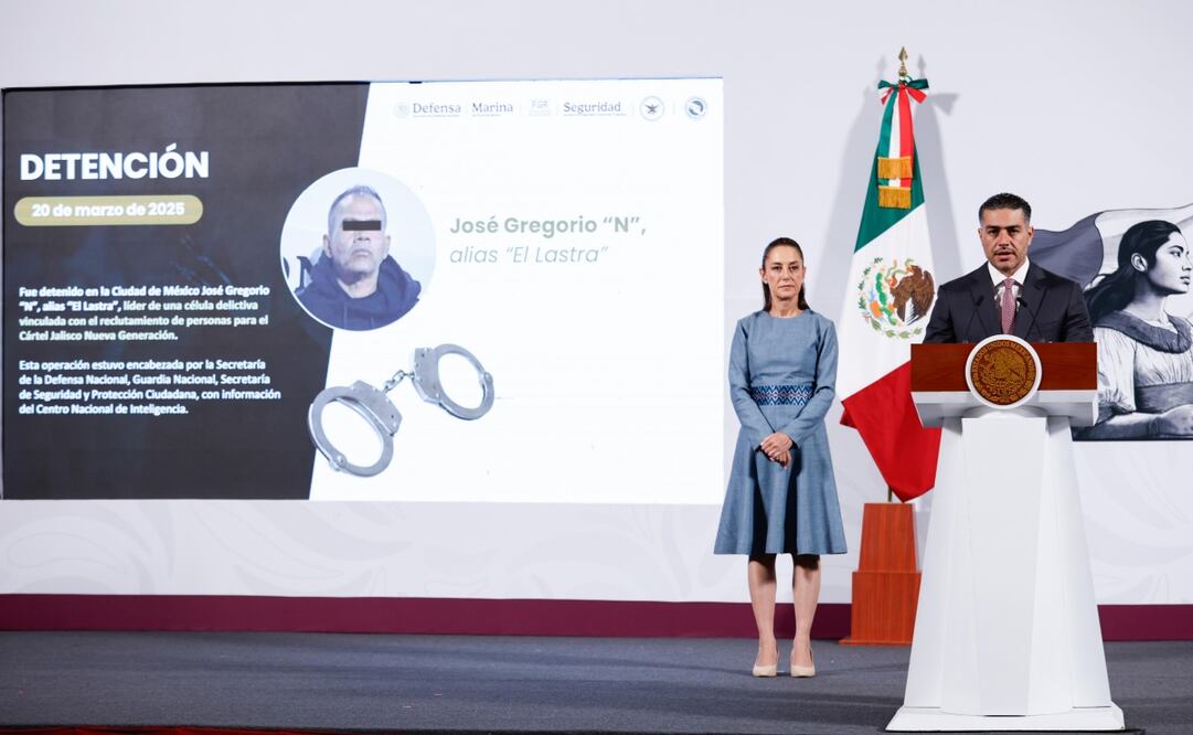 Omar García Harfuch destaca la detención de "El Lastra", implicado en el caso Teuchitlán. Foto: Diego Simón/EL UNIVERSAL