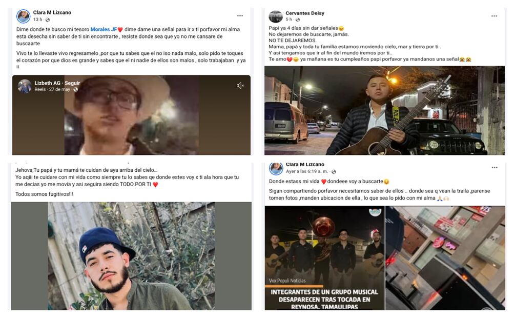 “Te vamos a encontrar, papi”; familias de integrantes del Grupo Fugitivo desaparecidos claman por su regreso en redes. Foto: Especial
