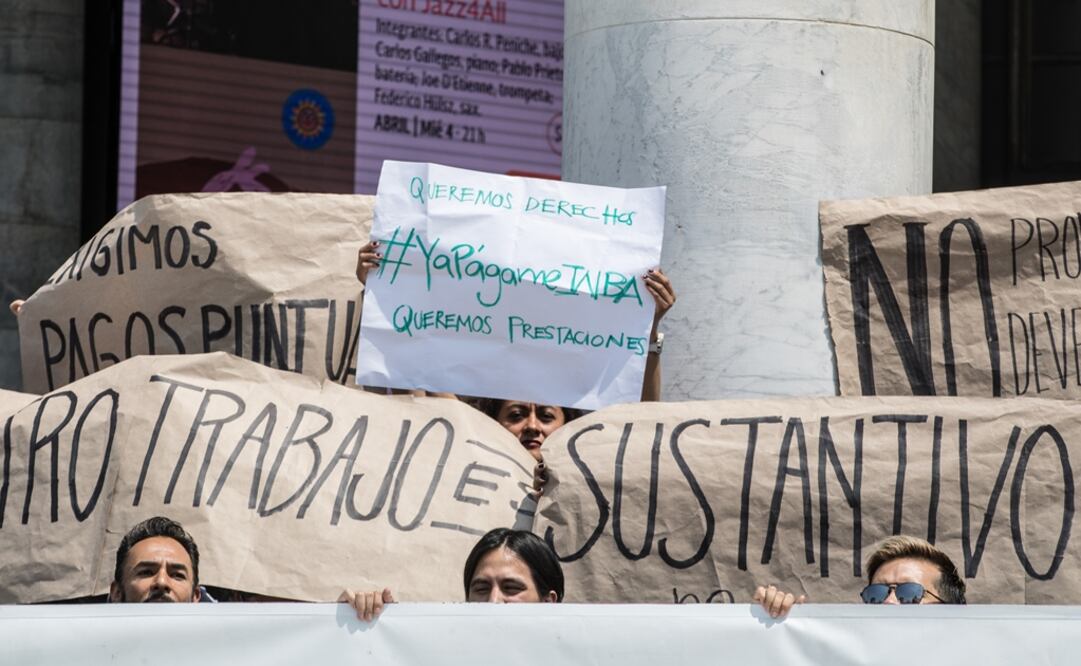 Foto de archivo de una manifestacion trabajadores del INBA. Foto: Archivo El Universal
