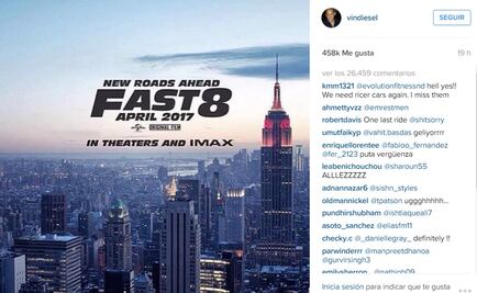 Vin Diesel revela imagen de "Rápidos y Furiosos 8"