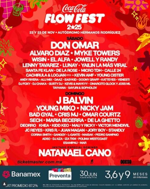 Este es el cartel completo del festival. Foto: Captura de pantalla.