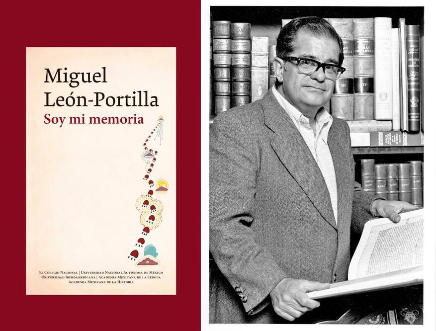 León-Portilla en su estudio en Coyoacán. El historiador rescató testimonios indígenas de la época de la Conquista en La visión de los vencidos y renovó los estudios sobre culturas originarias en México. Crédito: Foto extraída del libro Soy mi memoria