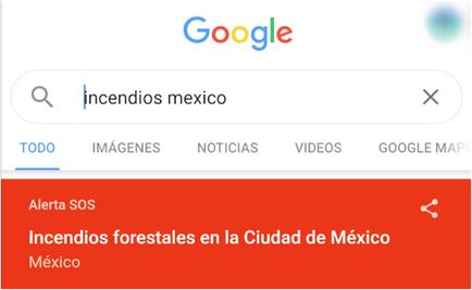 Google activa alertas SOS sobre incendios y contingencia ambiental