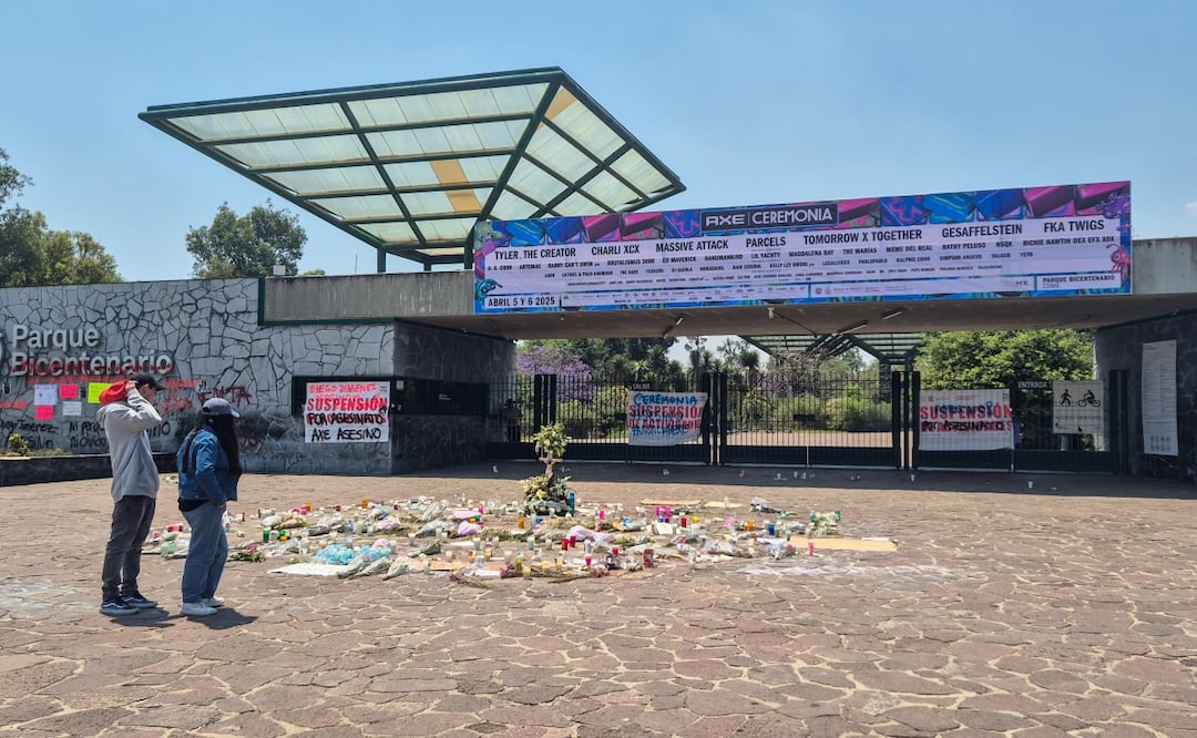 Aún permanece el memorial por Bere y Miguel en el Parque Bicentenario; claman justicia tras tragedia en el festival AXE Ceremonia. Foto: Jorge Alejandro Medellín