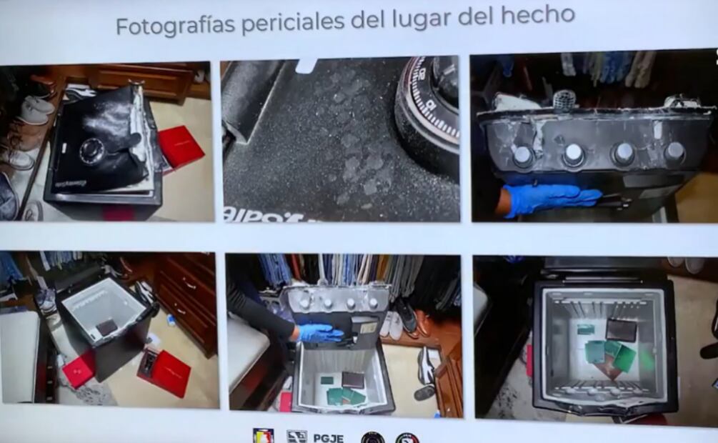 Aseguramiento de objetos tras detención de banda de ladrones colombianos en Baja California Sur (27/03/2025). Foto: Especial