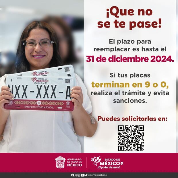 Evita sanciones renovando tus placas en el Edomex. Foto: x @SS_Edomex