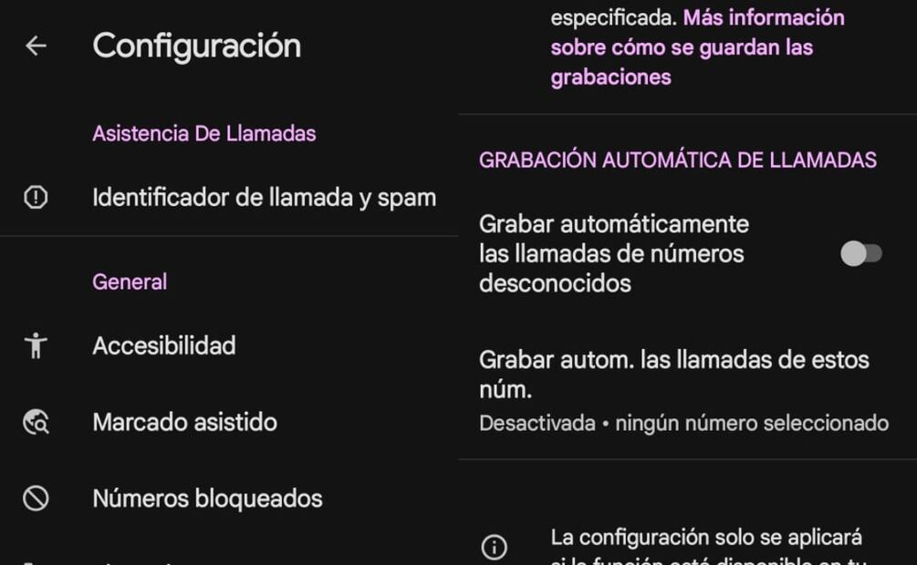 Grabar llamadas desde el celular. Imagen: captura de pantalla
