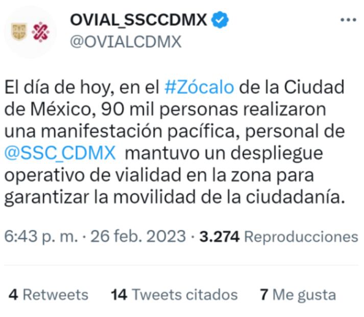 Gobierno de CDMX estima en 90 mil concentración por el INE; organizadores calculan 500 mil