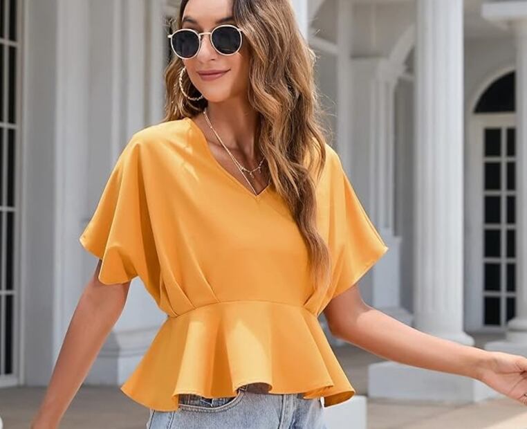 La blusa peplum es ideal para definir la cintura. Foto: Amazon