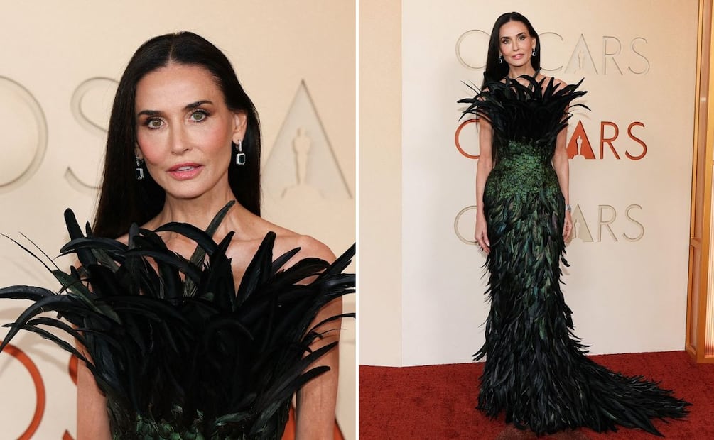 Demi Moore en un diseño de Gucci. Foto: AFP