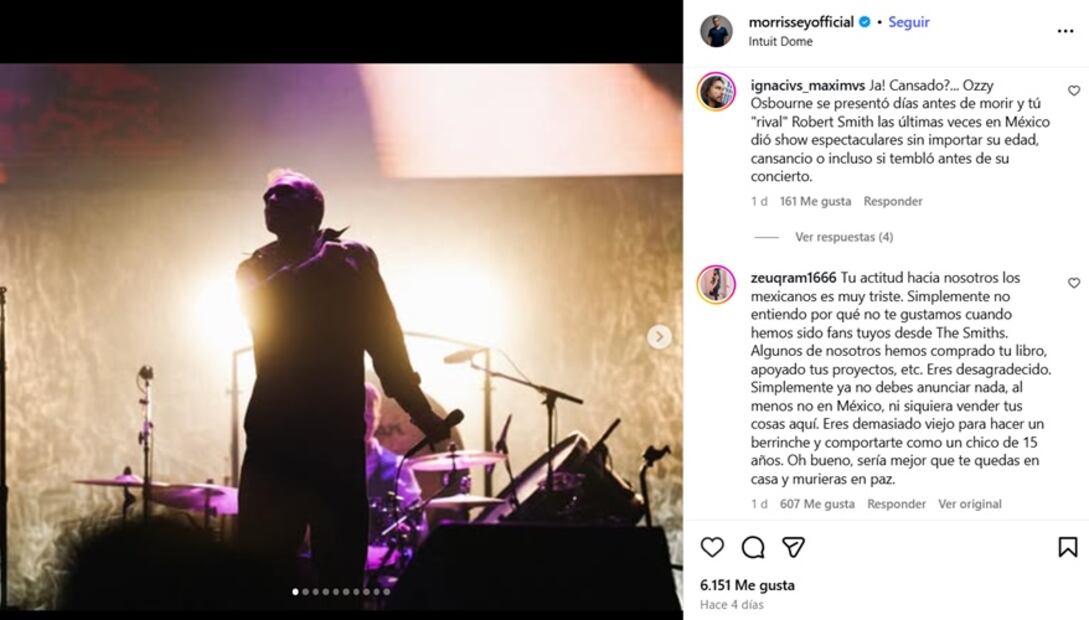 El cantante canceló sus conciertos en México por cansancio extremo. Foto: Instagram.