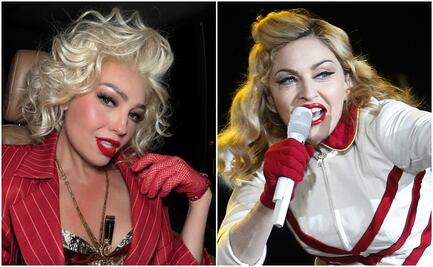 Thalía sorprende al disfrazarse de Madonna para asistir a uno de sus conciertos