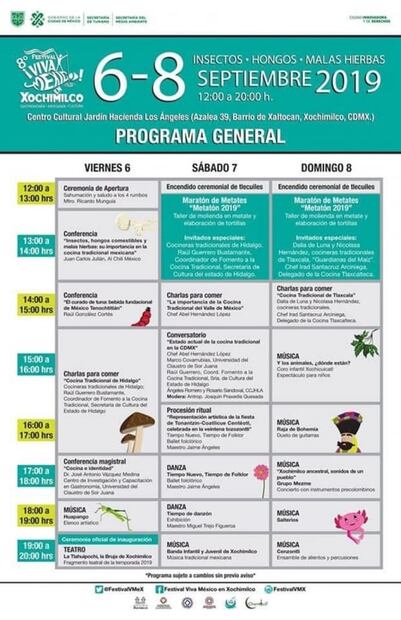 Asiste al Festival Gastronómico Viva México en Xochimilco 2019
