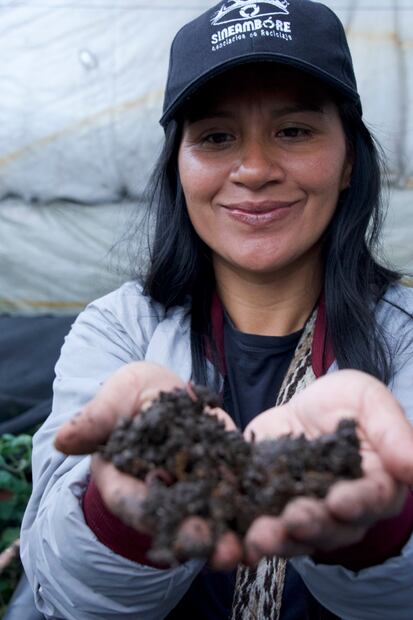 Lina Osorio, recuperadora de oficio e integrante de la asociación de reciclaje Sineambore. Foto: Aldo Sotelo