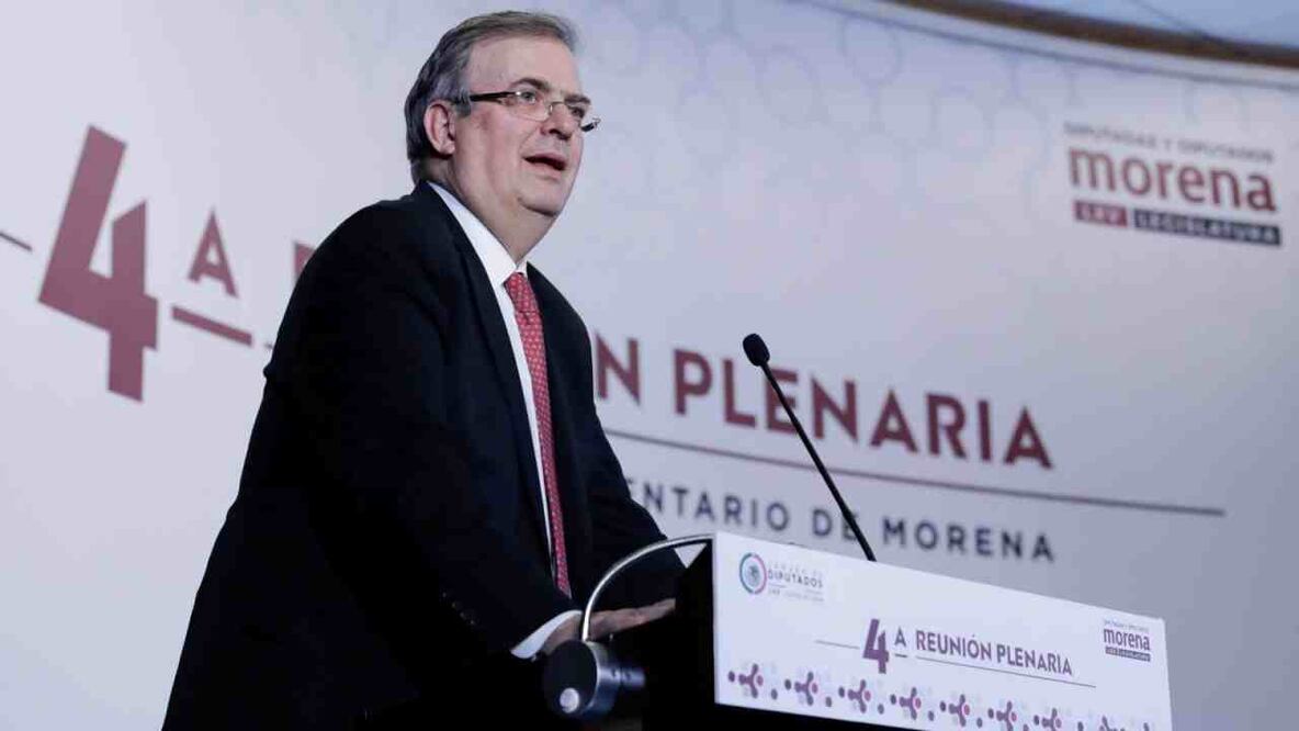 Marcelo Ebrard en plenaria de Morena. Fotografía de Diego Simón EL UNIVERSAL 