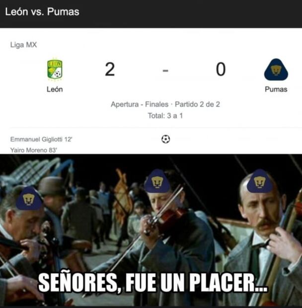 Pumas y los memes de su derrota ante el León en la final de la Liga MX