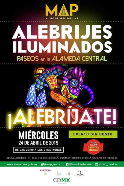 Ya están por llegar los alebrijes iluminados a la Alameda Central