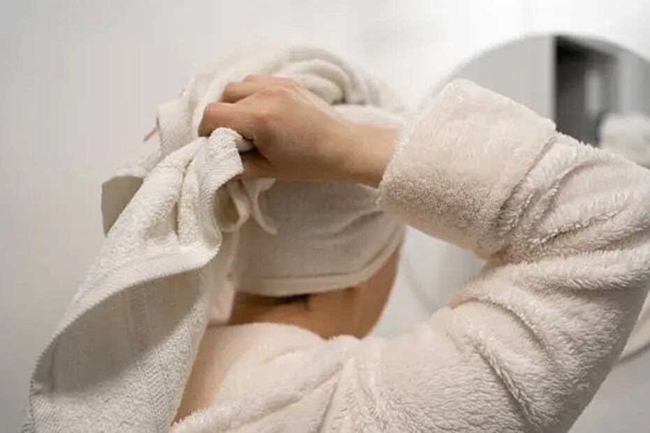 Enrolla tu cabello húmedo en una toalla o camiseta de algodón para absorber el exceso de agua. Foto: Unsplash