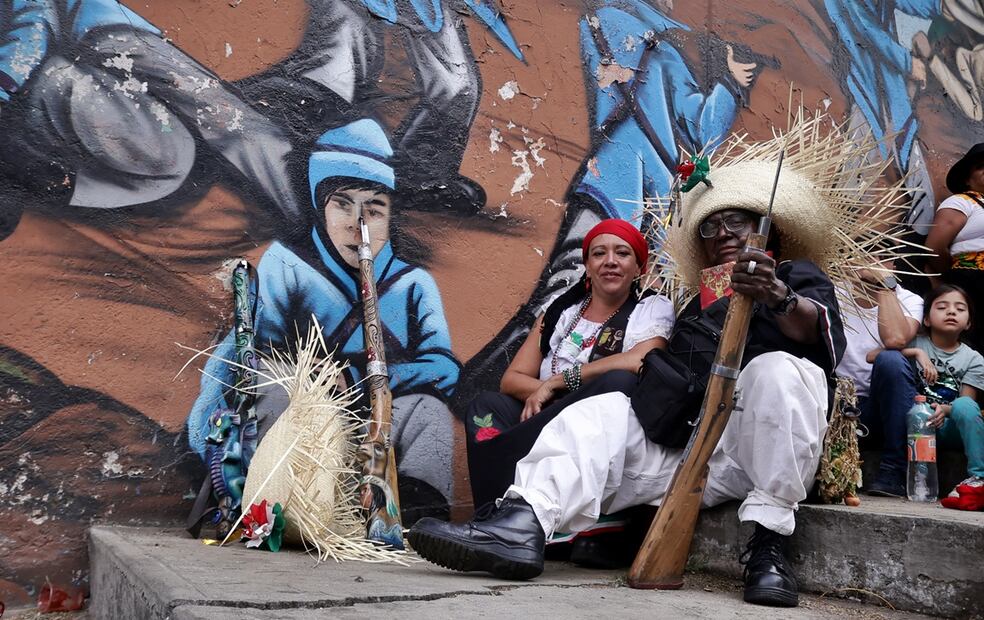Representación de la Batalla de Puebla en el Peñón de los Baños, el 5 de mayo de 2025. Foto: Fernanda Rojas/EL UNIVERSAL