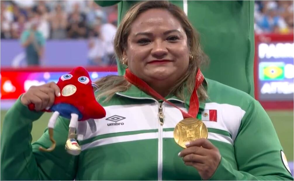 FOTO: ESPECIAL - CAPTURA DE PANTALLA  - Gloria Zarza tras ganar oro en los Juegos Paralímpicos de Paris 2024