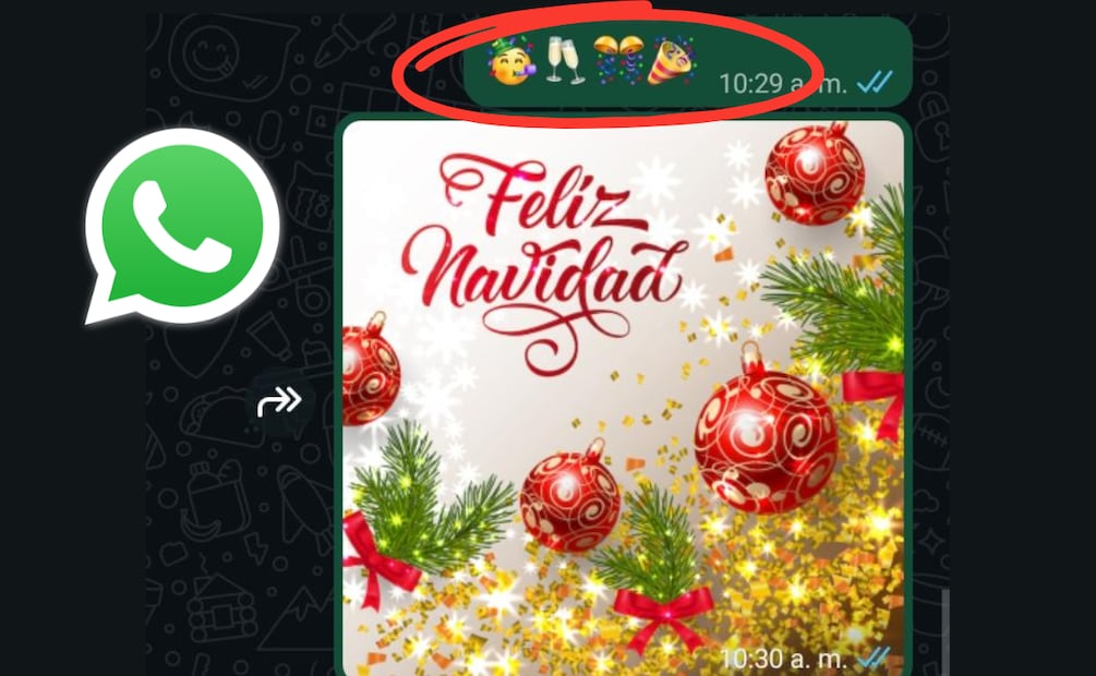 Solo con estos cuatro emojis puedes activar el modo confeti en WhatsApp. Foto: Captura de pantalla