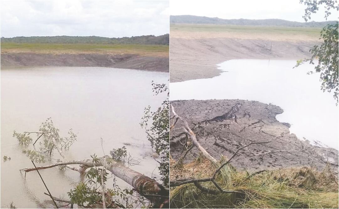 La laguna Chakanbakán, en el ejido de Om, perdió entre 15 y 20 hectáreas, al filtrarse el agua, lo cual afecta el aprovechamiento turístico del cuerpo lagunar. (FOTOS: CORTESÍA JUAN RODRÍGUEZ)