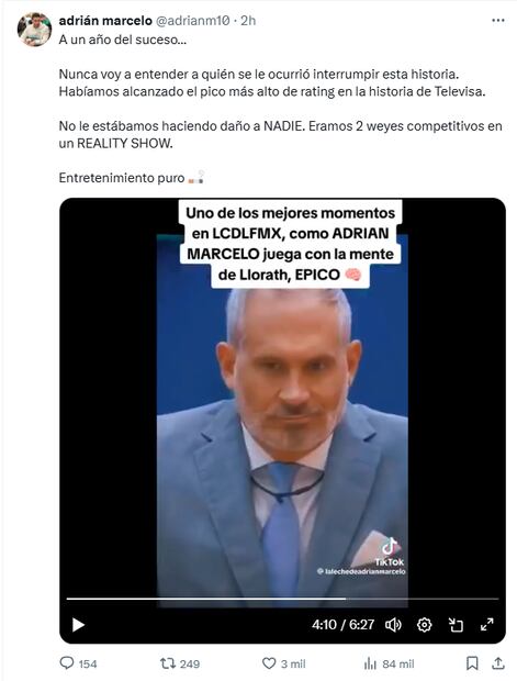El creador de contenido revivió uno de los momentos clave durante su participación en la segunda temporada de La Casa de los Famosos". Foto: Captura de pantalla