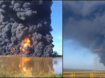VIDEOS: Así se ve el incendio en oleoducto de Pemex en Veracruz
