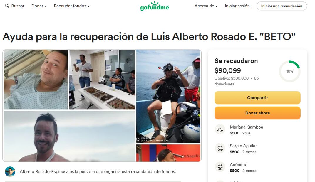 La respuesta a la recaudación de fondos ha resultado esperanzadora para Luis Alberto, quien espera poder construir una nueva vida con el apoyo de la gente. Foto: Cortesía de Luis Alberto Rosado