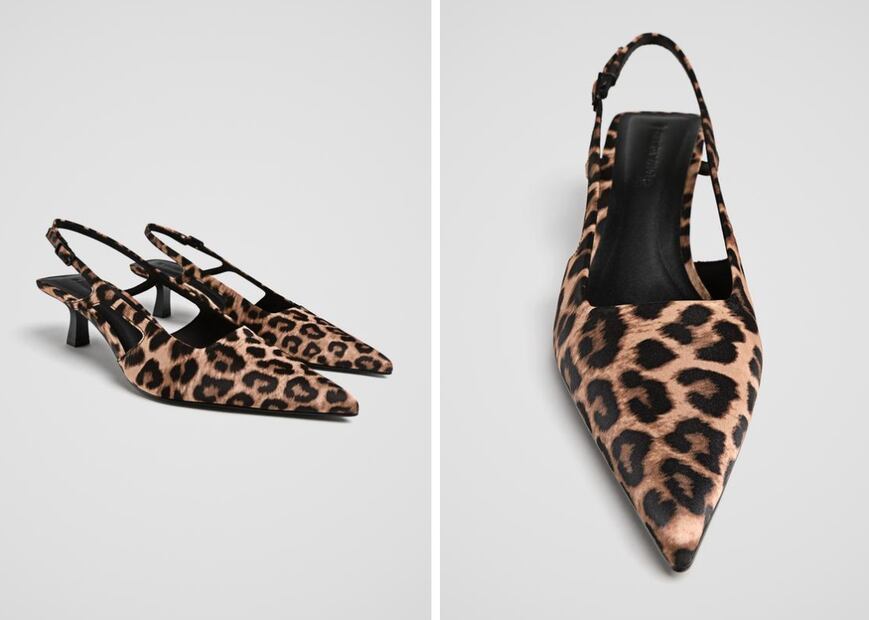 Foto: Estos kitten heels con estampado de leopardo son de Stradivarius.