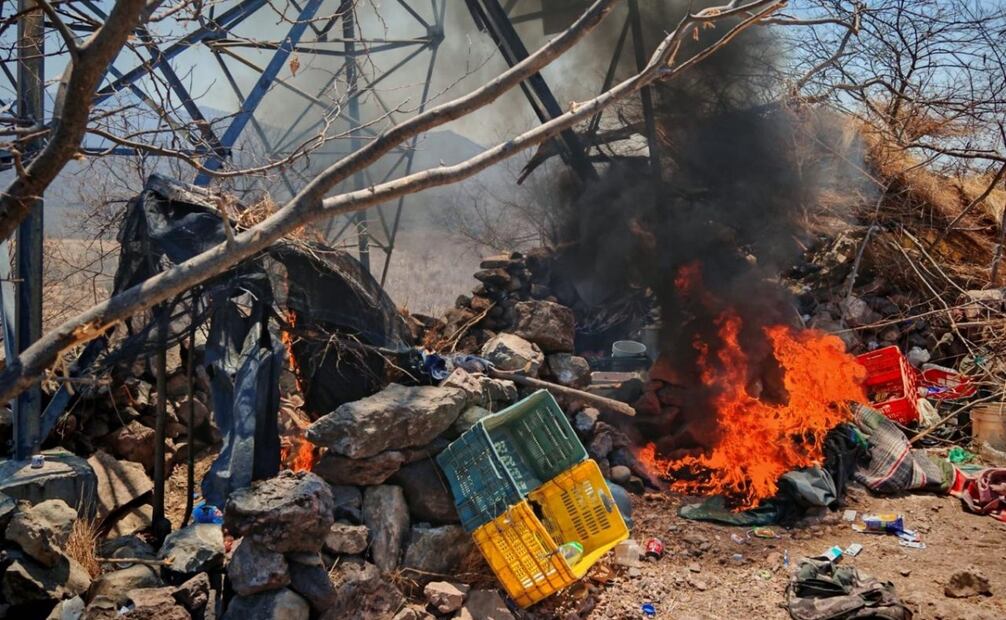Campamento clandestino ubicado en Michoacán. Foto: Especial