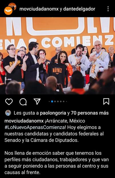 Paola Longoria en evento de Movimiento Ciudadano