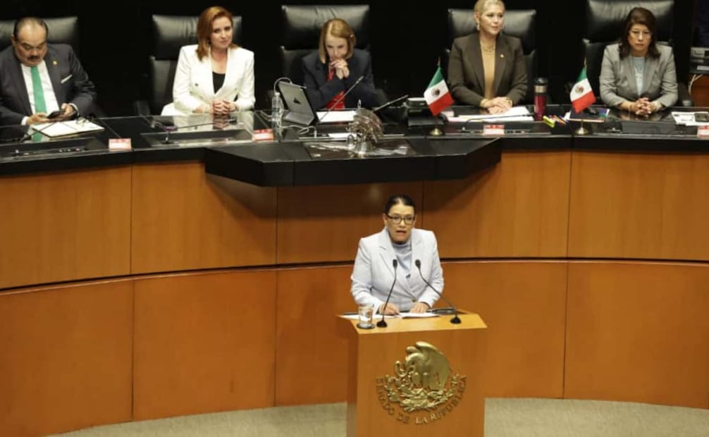 Comparecencia de la secretaria de gobernación Rosa Icela Rodríguez en el Senado de la República este martes 30 de septiembre de 2025. Foto: Carlos Mejía/ EL UNIVERSAL