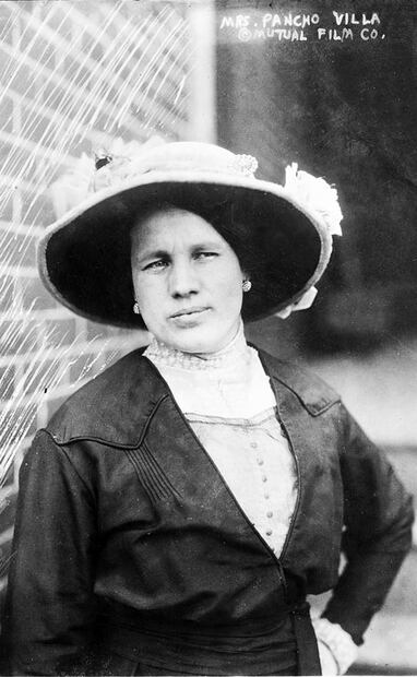 Retrato de la esposa del Centauro del Norte, en 1914. Para “Pancho Villa en la intimidad”, Corral tuvo el apoyo de Martín Barrios para la redacción; él fue escritor, traductor y uno de los fundadores de la Universidad Autónoma de Chihuahua. Foto: Mutual Film Co./Library of Congress/Wikimedia Commons.