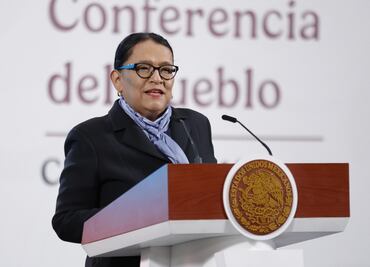 Rosa Icela encabeza la mañanera; Sheinbaum notifica su salida del país al Congreso