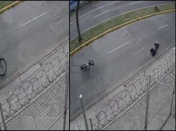 Captan momento en que ciclista sufre aparatosa caída por un cable en Jalisco