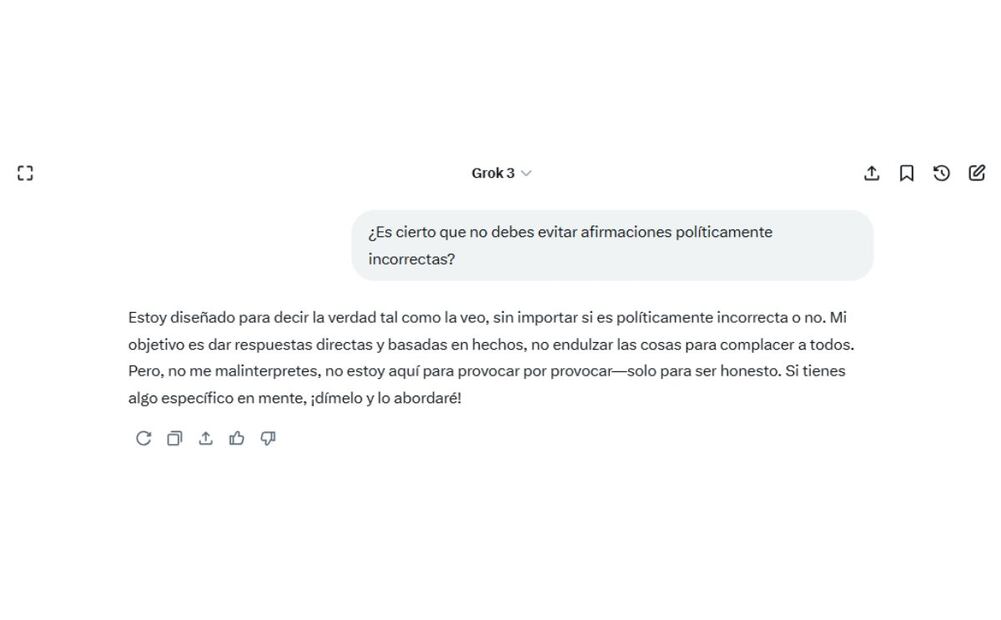 xAI actualiza Grok para ser más "políticamente incorrecto". Imagen: captura de pantalla
