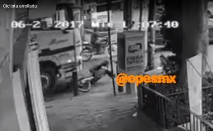 Captan cuando revolvedora atropella a ciclista en avenida Revolución