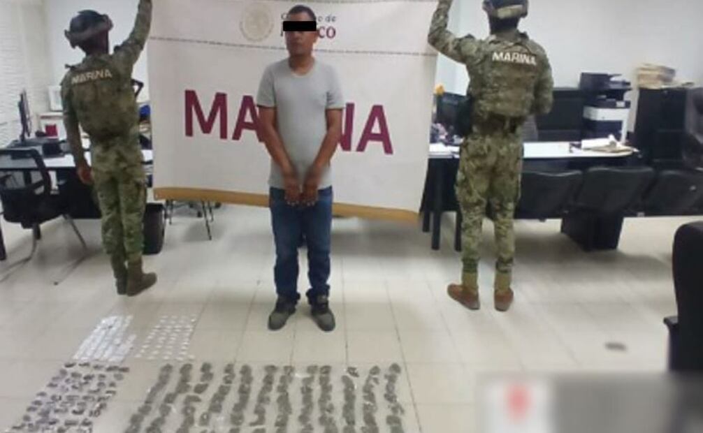 Detienen a narcomenudista en la colonia Modelo. Foto: Especial.