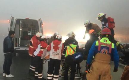 Carambola deja 32 lesionados; continúa cerrada autopista Monterrey-Saltillo