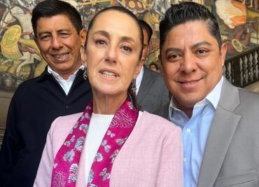 Ricardo Gallardo y Sheinbaum se reúnen en Palacio Nacional; revisan avances del programa IMSS-Bienestar en SLP