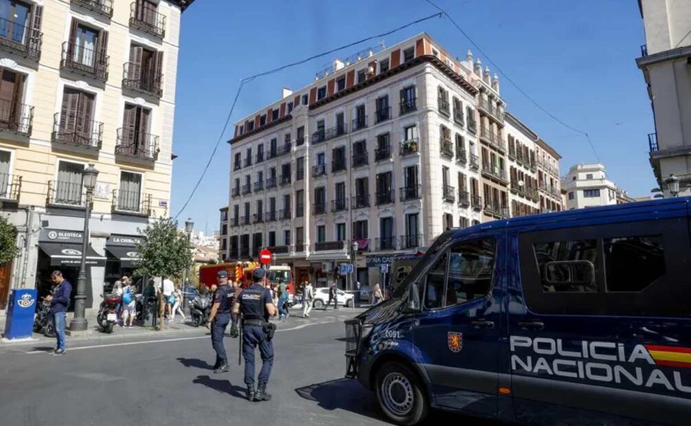 El forjado de un edificio en obras en el centro de Madrid se derrumbó este martes parcialmente. Foto: EFE