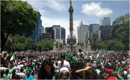 El Ángel, una locura por el triunfo de México ante Alemania